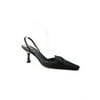 Pre-owned|Kate Spade New York Womens Satin Square Toe Slingback High Heels Black 8B