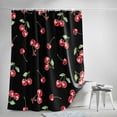 thumbnail image 5 of Shower Curtains for Bathroom-36"x72",Watercolor Red Cherry on Black Waterproof Bath Curtain Grommet Shower Curtain Set with Hooks,Farm Seamless Fruit Art Washable Bath Accessories, 5 of 7