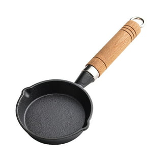 Kuha Mini Cast Iron Skillets 4” - 2-Pack of Pre-Seasoned Miniature Skillets - with 2 Small Silicone Trivets and Cast Iron Scraper