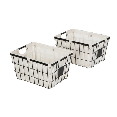 Better Homes & Gardens Small Wire Storage Basket with Chalkboard, 2-Piece