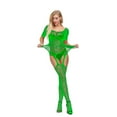 thumbnail image 4 of Summer Savings Clearance Women Fishnet Mesh Lingerie BodyStocking Lace Smock Badydoll See Through Chemises Full Body Bodystocking Bodysuits Nightwear, 4 of 6