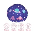 thumbnail image 5 of Kdxio Space Print Shower Cap for Women,Elastic and Reusable,Double Waterproof Layers Bathing Hat, 5 of 6