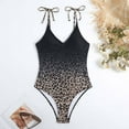 thumbnail image 5 of QUNYINEY 2 Piece Women Swimsuit Leopard Print with Cover-Ups Tummy Control Bathing Suits Chiffon V Neck Modest Swimsuit Sets, 5 of 9