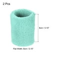 thumbnail image 2 of Uxcell 8x8cm Sport Wrist Bands Terry Absorbent Athletic Sweatband, Sky Blue 2 Pack, 2 of 6