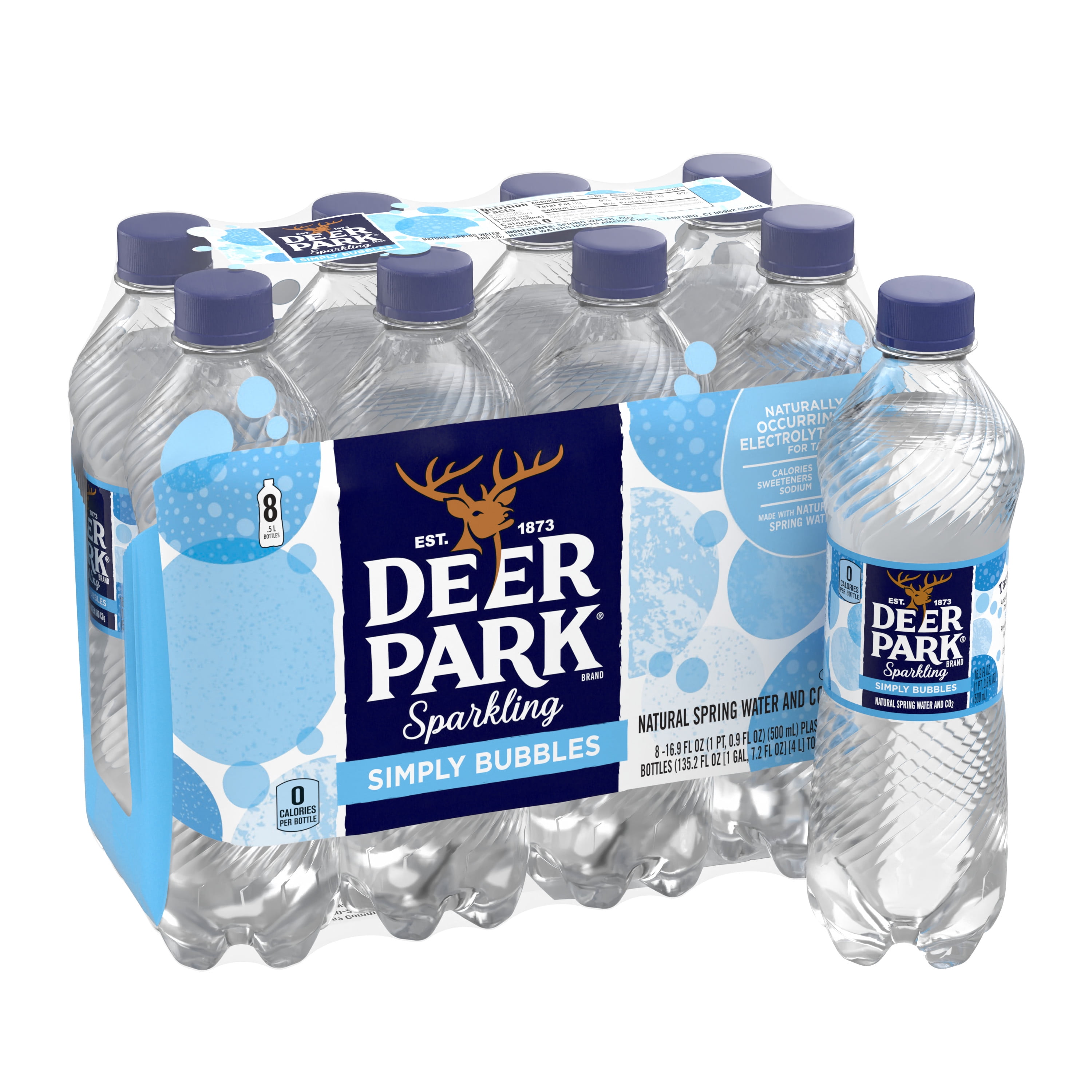 Deer Park Sparkling Water, Simply Bubbles, 16.9 oz. Bottles (8 Count