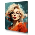 thumbnail image 2 of Designart "Pop Art Portrait Of Monroe In Magenta I" Woman Pop Art Canvas Prints, 2 of 7
