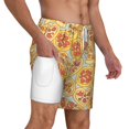 thumbnail image 3 of Goofa Cute Pizza In Various Printed Men's Swim Trunks Board Shorts Quick Dry Mens Swimming Trunks with Compression Liner,Breathable Fit Hawaii Beach Shorts-Small, 3 of 9