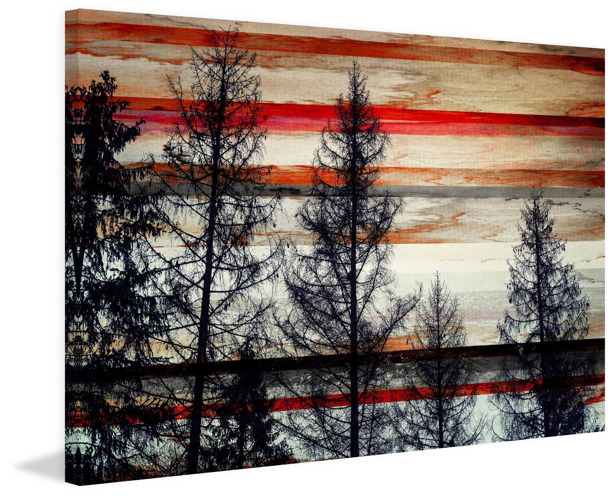 Parvez Taj "trees Against Red Striped Sk