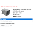 thumbnail image 2 of Speaker Relay - Compatible with 1993 - 1996 Chevy Caprice 1994 1995, 2 of 2