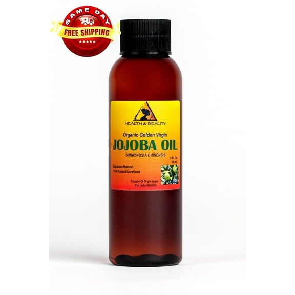 JOJOBA OIL GOLDEN ORGANIC CARRIER UNREFINED COLD PRESSED RAW VIRGIN PURE 2 OZ