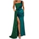 thumbnail image 2 of ICHUANYI Clearance Women's Light Luxury High End Solid Color Simulation Silk Sequins Fishtail High End Banquet Temperament Single Shoulder Off Dress Evening Dress(Green, S) ICHUANYI WER2023081201115, 2 of 6