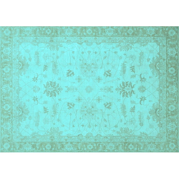 Ahgly Company Indoor Rectangle Oriental Light Blue Traditional Area Rugs, 2' x 3'