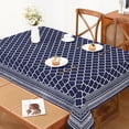 thumbnail image 2 of Table Cloth Rectangle Table, Navy Blue Waterproof Outdoor Tablecloth, Morocco Washable Tablecloths for 6 Foot Rectangle Tables for Kitchen Dining Tabletop 60" x 102", 2 of 5