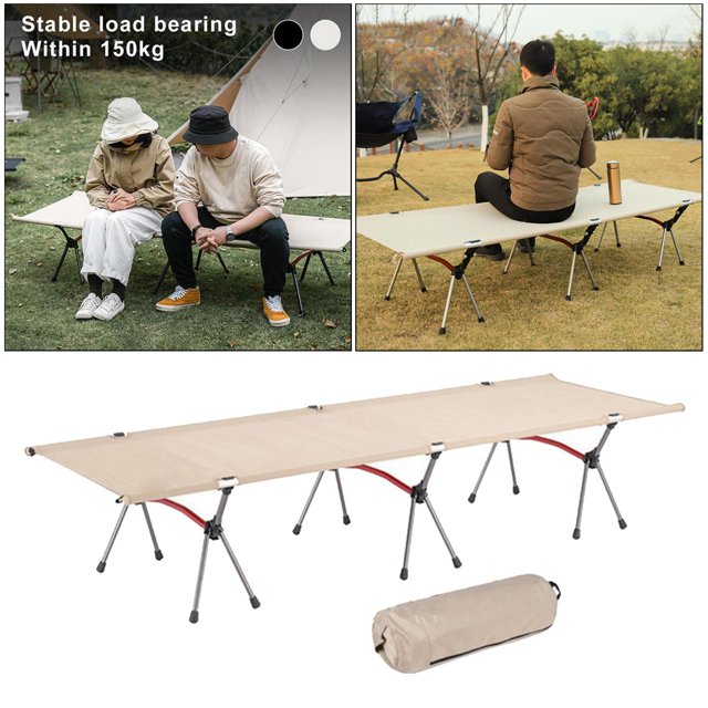 Cuna plegable para acampar, cama plegable para una sola persona, resistente, cama de para el medio de DYNWAVEMX Cama plegable al aire libre