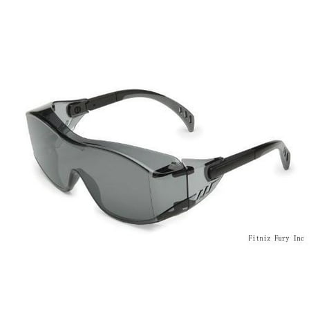 

6983 Cover2 Safety Glasses Protective Eye Wear - Over-The-Glass (OTG) Gray Lens Black Temple