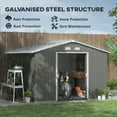 thumbnail image 4 of Outsunny 11' x 9' Metal Storage Shed Garden Tool House with Double Sliding Doors, 4 Air Vents for Backyard, Patio, Gray, 4 of 10
