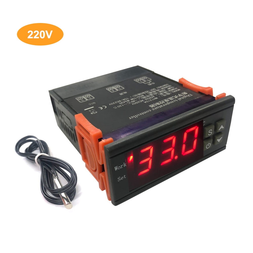 Digital LCD Temperature Controller Thermostat with Sensor Cooling & Heating