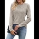 thumbnail image 2 of Blusas Elegantes e Informales de Larga para Mujer, Ropa Informal de Negocios, Suéteres Cálidos de Otoño. Caqui XXL, 2 of 9