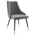 thumbnail image 3 of Modway Adorn Dining Side Chair Performance Velvet Set of 2 in Gray, 3 of 7