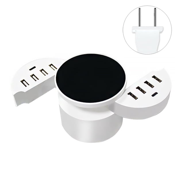 Cargador De Teléfono Móvil Plegable Inteligente De 10 Puertos Con Adaptador De Pared Tipo C Hub Travel? Compatible Con Carga Inalámbrica De La Serie Iphone X. Advancent EL014006-01