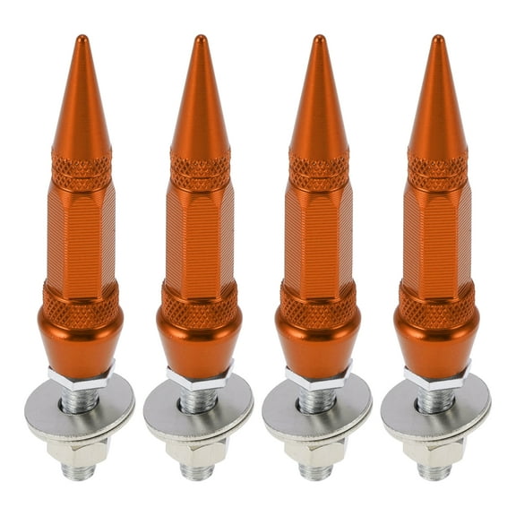 Unique Bargains Universal Motorcycle M6 License Plate Screws Cover 82mm Anti Theft License Plate Screw Frame Bolt Kit Aluminum Alloy Orange 4 Pcs