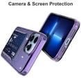 thumbnail image 4 of for iPhone 14 Pro Max Glitter Case, Clear Hard PC Card Slot Bling Slim Thin Anti-scratch Lightweight Drop-Protective Soft TPU Bumper Phone Case Cover for iPhone 14 Pro Max, Purple, 4 of 9