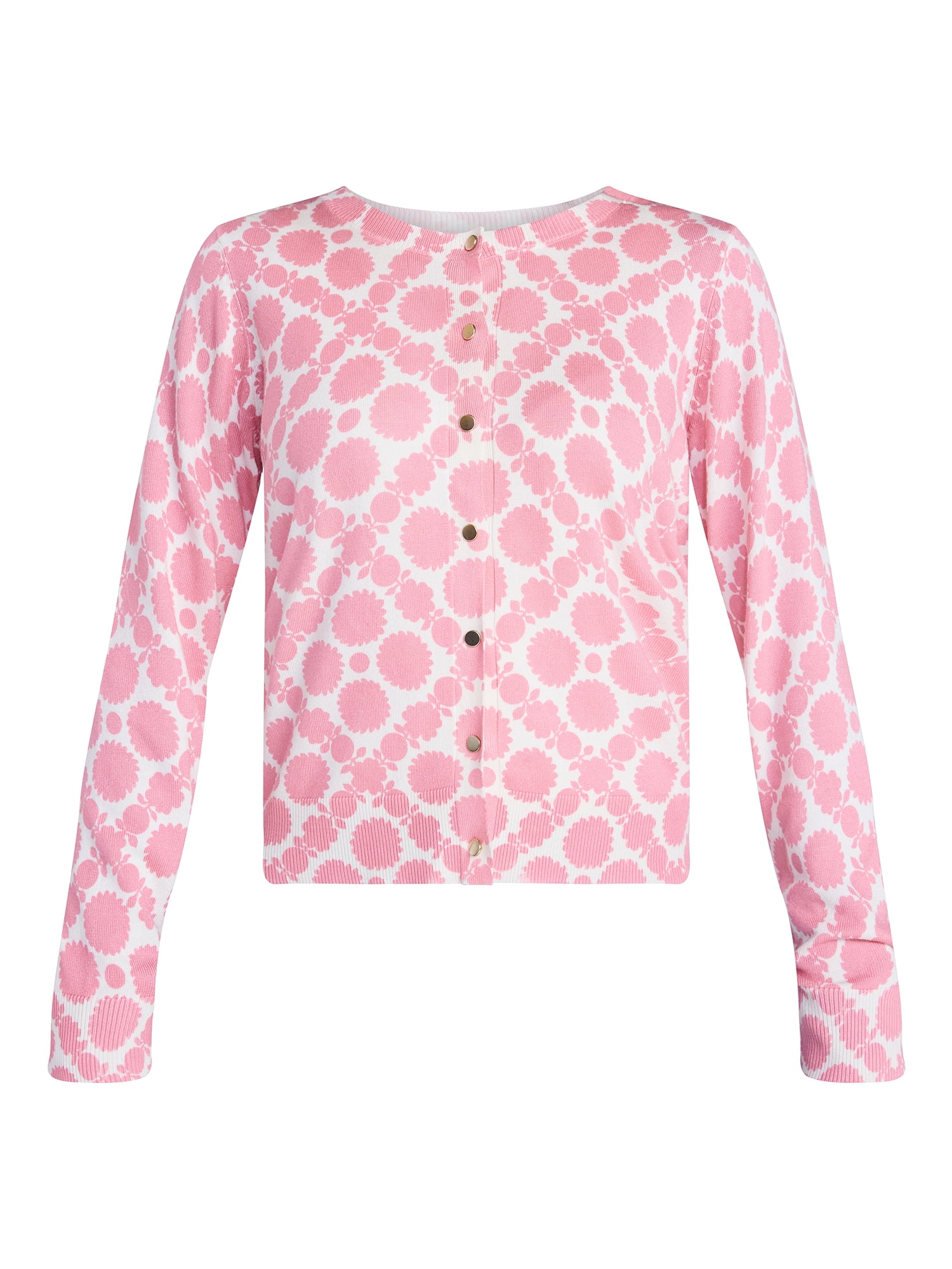 Time and Tru Women's Fine Gauge Cardigan Sweater with Long Sleeves, Lightweight, Sizes XS-XXXL