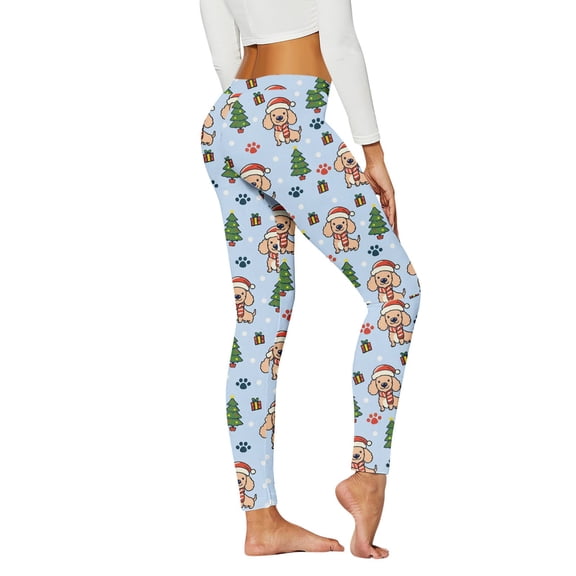 Women's Leggings Graphics Print Elastic Base Layer Lightweight Yoga Pants Cozy Soft Casual Tights Tummy Control Running Trousers Sky Blue L