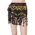 thumbnail image 2 of SEMPAI Women Tassel Sequin Scarf Skirt Belly Dance Performance Costume Ballroom Dancewear, 2 of 5