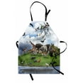 thumbnail image 1 of Africa Apron Tropic Animal Collage in the Valley with Lion Parrot Swans Elephants and Flamingos, Unisex Kitchen Bib Apron with Adjustable Neck for Cooking Baking Gardening, Multicolor, by Ambesonne, 1 of 3