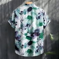 thumbnail image 5 of Stamzod Beach Shirts for Men Fashion Vintage Printing Short Sleeve Summer Shirts Casual Loose Button Down Shirts for Men Green A XL, 5 of 5