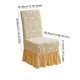 thumbnail image 3 of Funda elástica de jacquard para silla de comedor con faldón | Tejido elástico de poliéster grueso | Cobertura total para decoración del hogar, bodas y fiestas | Gris, rojo, café, beige y verde, 3 of 6