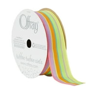 Offray Ribbon, Multi 7/8 inch Woven Ribbon, 9 feet