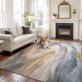 thumbnail image 2 of 6'x9' Area Rugs, Grey Golden Indoor Outdoor Area Rug for Living Room Bedroom, Modern Oil Painting Abstract Washable Bathroom Rugs Kitchen Floor Carpet Mats Home Decor Aesthetic, 2 of 8