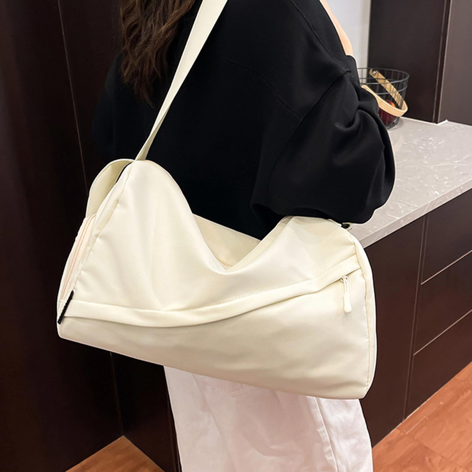 Nylon Gym Bag with Shoe Compartment Large Capacity Duffle Bag for Sports Travel and Daily Use