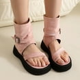 thumbnail image 2 of Platform Flip Flop Sandals for Women 2026 Roman Beach Summer Fashion Buckle Toe Ring Mid Calf Short Boots, 2 of 8