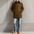 thumbnail image 4 of BAETEUY Men Woolen Coat Lapel Double-Breasted Jacket Winter, 4 of 8