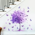thumbnail image 7 of Purple Wall Decals Tree Butterfly Decorative Stickers Vinyl Peel and Stick Wall Art Murals for Living Room Bedroom, 7 of 7