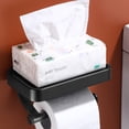 thumbnail image 5 of Soporte para papel higiénico, soporte para teléfono con decoración de baño para montaje en pared, 5 of 5