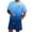 Dark Blue, variant on Men Short Sets Outfits Summer 2025 Oversized Short Sleeve O Neck GradientAthletic Suit with Comfy Shorts Leisure Tracksuit Sky Blue L