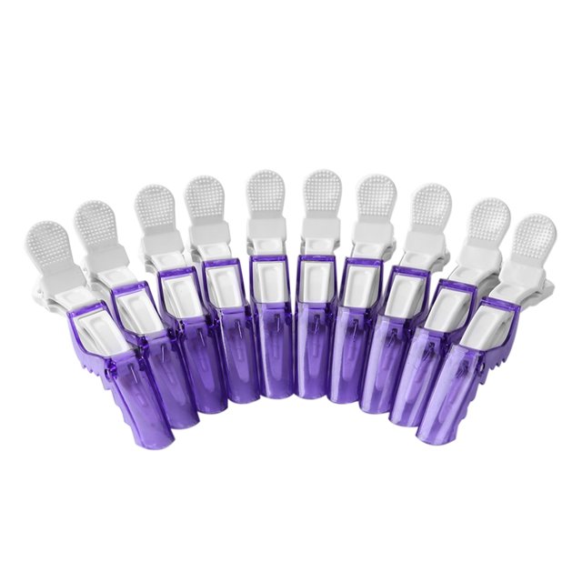 Pinzas para el pelo de cocodrilo 10 Uds. dientes anchos doble bisagra para peluquería profesional