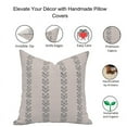 thumbnail image 4 of Fabdivine Block Print Throw Pillow Cover, 20x20 Inch Duck Canvas Decorative Cushion Cover, Floral Print Boho Design Gray Pillow Cover for Sofa and Couch, 4 of 5