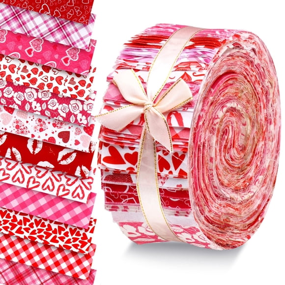 Rollo de tela Ganeen para el día de San Valentín, 60 unidades, tiras de algodón