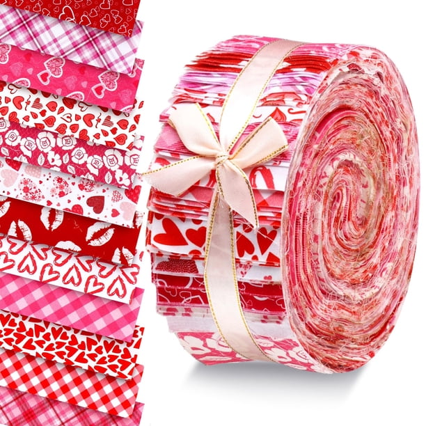 Rollo de tela Ganeen para el día de San Valentín, 60 unidades, tiras de algodón