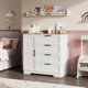 thumbnail image 2 of Qinaqin 43.3-Inch Pequeño de Profundidad Madera cm Anchoardrobe Gabinete con Puerta 4 Cajones y Alturaanging Rod Blanco Profundidadresser para Dormitorio Laundry Sala, 2 of 7