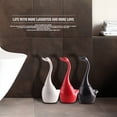 thumbnail image 3 of Juego de cepillos de baño con base de cerámica y mango de plástico, forma creativa de cisne, suministros para el baño, inodoro para el baño, 3 of 6