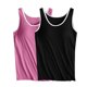 thumbnail image 1 of Camisola de manga corta para mujer, 2 piezas, con almohadilla para el pecho, sin aros de acero, ropa interior para yoga, deportes, pijamas para mujer, 1 of 2