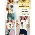 thumbnail image 7 of Anbech Sunflower Shirts for Women Graphic Tee Ladies Patriotic Tee Shirt Christian Top Short Sleeve, 7 of 7