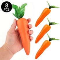 Tripumer 8 Pcs Lifelike Plastic Artificial Carrots  Fake Vegetables for Easter Home Kitchen