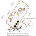 thumbnail image 3 of Compatible with Samsung Galaxy S23 Plus Case Silicone, Cute Love-Heart Case with Love Heart Chain, Ultra Slim Soft Samsung S23 Plus Phone Case Shockproof Bumper Protective Cases for Women (White), 3 of 13